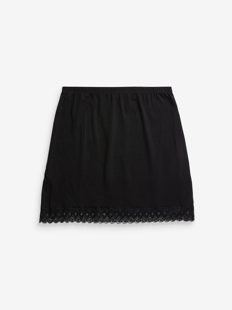 Black/White Short Cotton Short Half Slips 2 Pack - Image 2 of 3