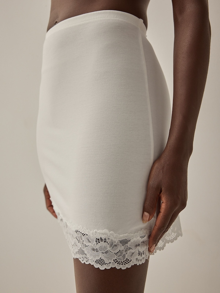 Buy Black/White Short Cotton Short Half Slips Pack from Next