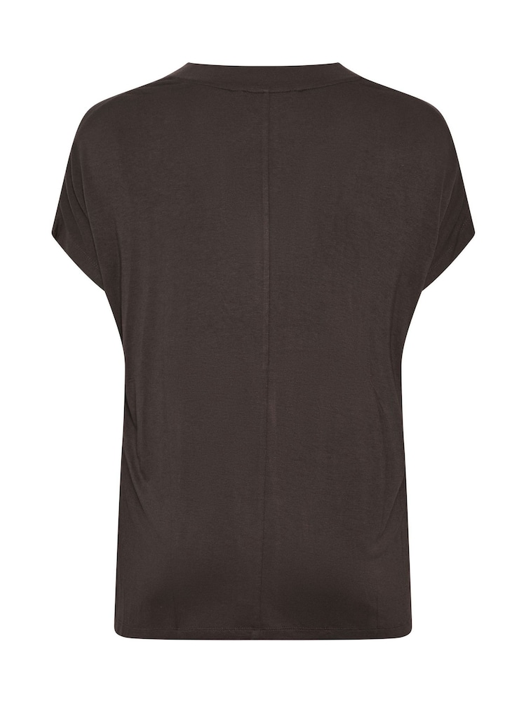 Yours Curve Brown Basic Grown On Sleeve Top - Image 6 of 6