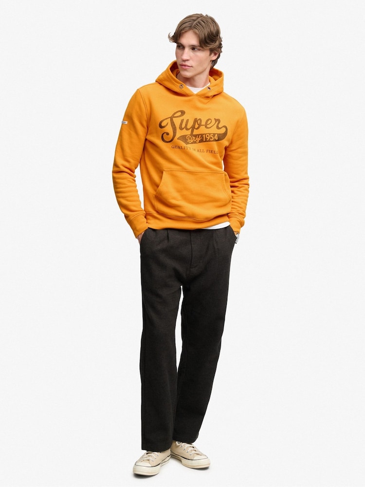 Superdry Orange Vintage Script Hoodie - Image 2 of 6 Superdry Orange Vintage Script Hoodie - Image 2 of 6