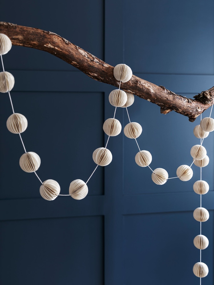 Garden Trading Warm White Maddox Christmas Pom Garland - Image 1 of 3 Garden Trading Warm White Maddox Christmas Pom Garland - Image 1 of 3