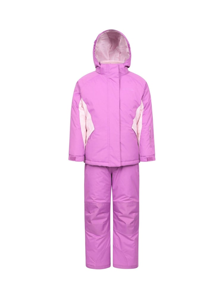 Mountain Warehouse Pink Kids Ski Jacket and Trousers Set - Image 1 of 6 Mountain Warehouse Pink Kids Ski Jacket and Trousers Set - Image 1 of 6