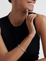 Ted Baker Silver Tone Torvi: Crystal Twist Hinged Bangle Bracelet - Image 3 of 7