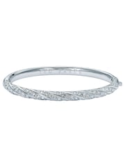 Ted Baker Silver Tone Torvi: Crystal Twist Hinged Bangle Bracelet - Image 6 of 7