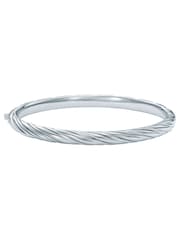 Ted Baker Silver Tone Torvi: Crystal Twist Hinged Bangle Bracelet - Image 7 of 7