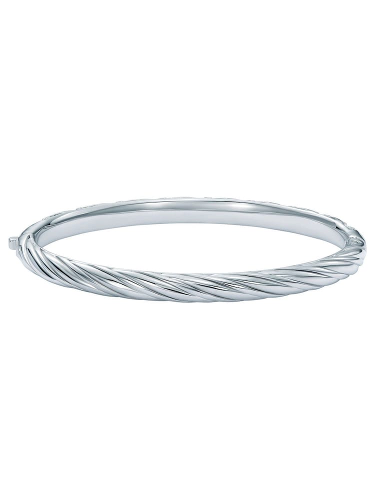 Ted Baker Silver Tone Torvi: Crystal Twist Hinged Bangle Bracelet - Image 7 of 7 Ted Baker Silver Tone Torvi: Crystal Twist Hinged Bangle Bracelet - Image 7 of 7