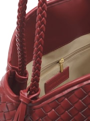 Katie Loxton Red Nova Hand Woven Shoulder Bag - Image 7 of 8