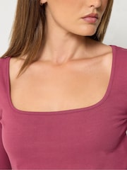 Long Tall Sally Black/Red Square Neck Tops 2 Pack - Image 5 of 7