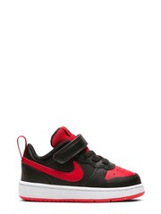 Nike Black/Red Court Borough Low Infant Trainers - Image 1 of 1