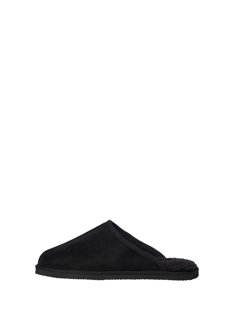JACK & JONES JUNIOR Black Microfiber Mule Slippers - Image 2 of 7