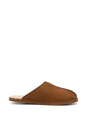 JACK & JONES JUNIOR Brown Microfiber Mule Slippers - Image 1 of 7