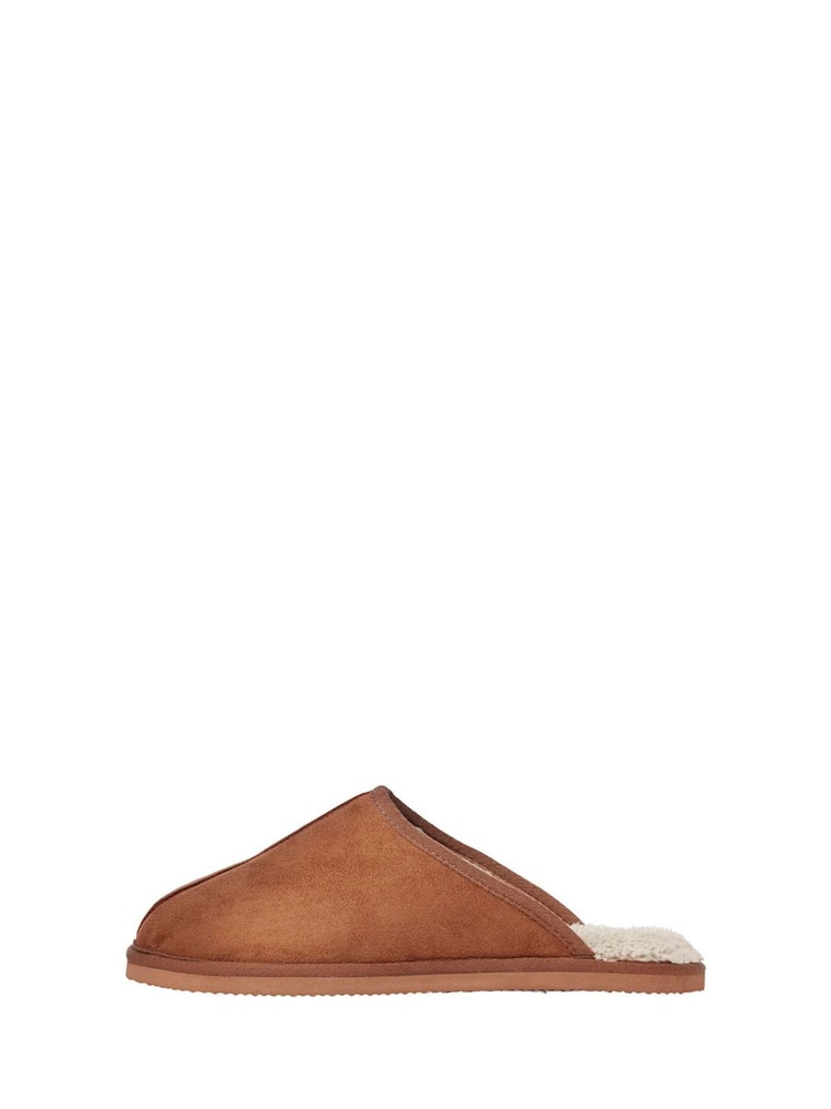 JACK & JONES JUNIOR Brown Microfiber Mule Slippers - Image 2 of 7