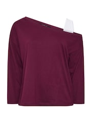 Yours Curve Red 2 In 1 Long Sleeve Insert T-Shirt - Image 6 of 7