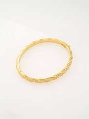 Ted Baker Gold Tone Torvi: Crystal Twist Hinged Bangle Bracelet - Image 1 of 7