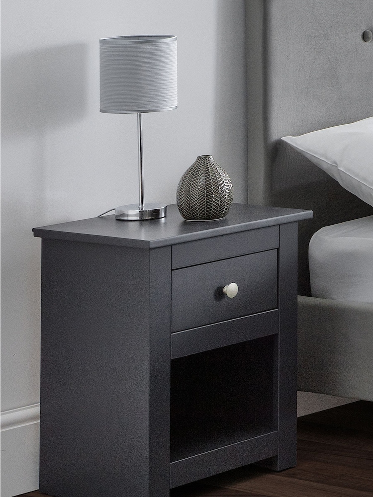 Julian Bowen Anthracite Grey Radley Bedside Table - Image 1 of 4