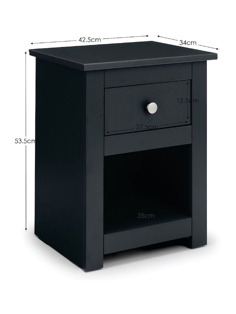 Julian Bowen Anthracite Grey Radley Bedside Table - Image 8 of 8