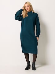 Verde - Vestido de punto con detalle de botones de M&Co - Imagen 1 de 6