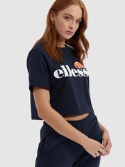 Ellesse™ 100% Cotton Navy Alberta Crop T-Shirt - Image 1 of 4