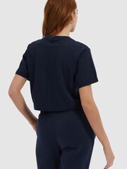 Ellesse™ 100% Cotton Navy Alberta Crop T-Shirt - Image 2 of 4