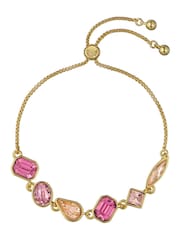 Ted Baker Pink Gold Tone Juliet: Jewel Chain Crystal Drawstring Bracelet - Image 3 of 7