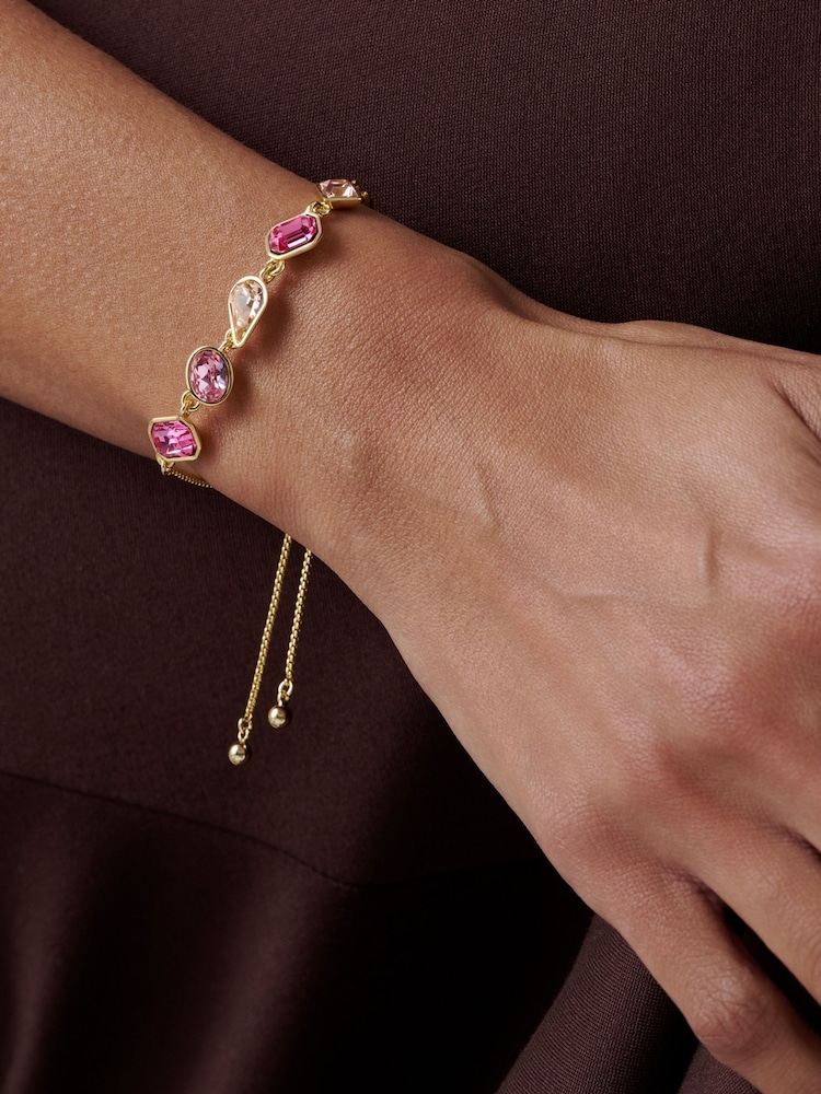 Ted Baker Pink Gold Tone Juliet: Jewel Chain Crystal Drawstring Bracelet - Image 7 of 7 Ted Baker Pink Gold Tone Juliet: Jewel Chain Crystal Drawstring Bracelet - Image 7 of 7
