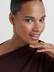 Ted Baker Black Crystal Gold Tone Hartley: Enamel Heart Drop Earrings - Image 3 of 7