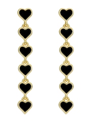 Ted Baker Black Crystal Gold Tone Hartley: Enamel Heart Drop Earrings - Image 6 of 7