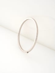 Ted Baker Plain Metal Silver Tone Chrishell: Logo Slim Bangle Bracelet - Image 1 of 7