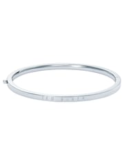 Ted Baker Plain Metal Silver Tone Chrishell: Logo Slim Bangle Bracelet - Image 4 of 7