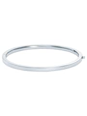 Ted Baker Plain Metal Silver Tone Chrishell: Logo Slim Bangle Bracelet - Image 5 of 7
