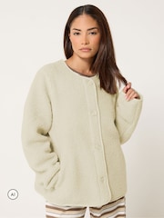 PixieGirl Petite White Borg Jacket - Image 1 of 6