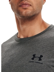 Серый - Футболка в спортивном стиле с логотипом на груди слева Under Armour - Image 3 of 5