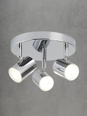 Searchlight Chrome Rollo 3 Light Spot Plate Ceiling Light - Image 1 of 3