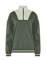 Long Tall Sally Green Colour Block Quarter Zip Sweatshirt - Image 5 of 6