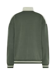 Long Tall Sally Green Colour Block Quarter Zip Sweatshirt - Image 6 of 6