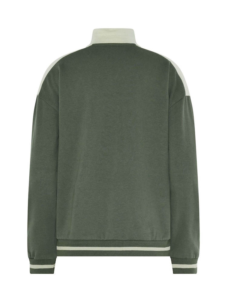 Long Tall Sally Green Colour Block Quarter Zip Sweatshirt - Image 6 of 6 Long Tall Sally Green Colour Block Quarter Zip Sweatshirt - Image 6 of 6