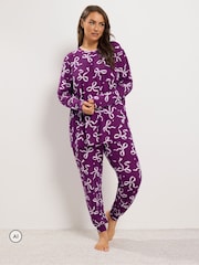 Μωβ - Yours Curve Fleece Pyjama Set - Εικόνα 1 από 7