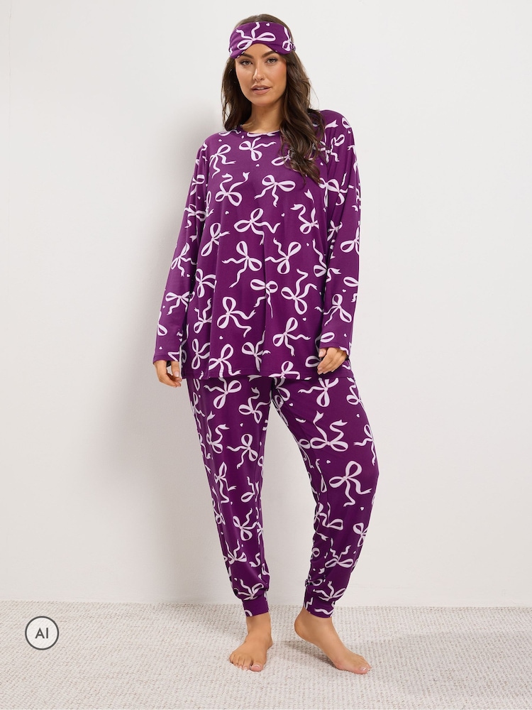 Μωβ - Yours Curve Fleece Pyjama Set - Εικόνα 2 από 7