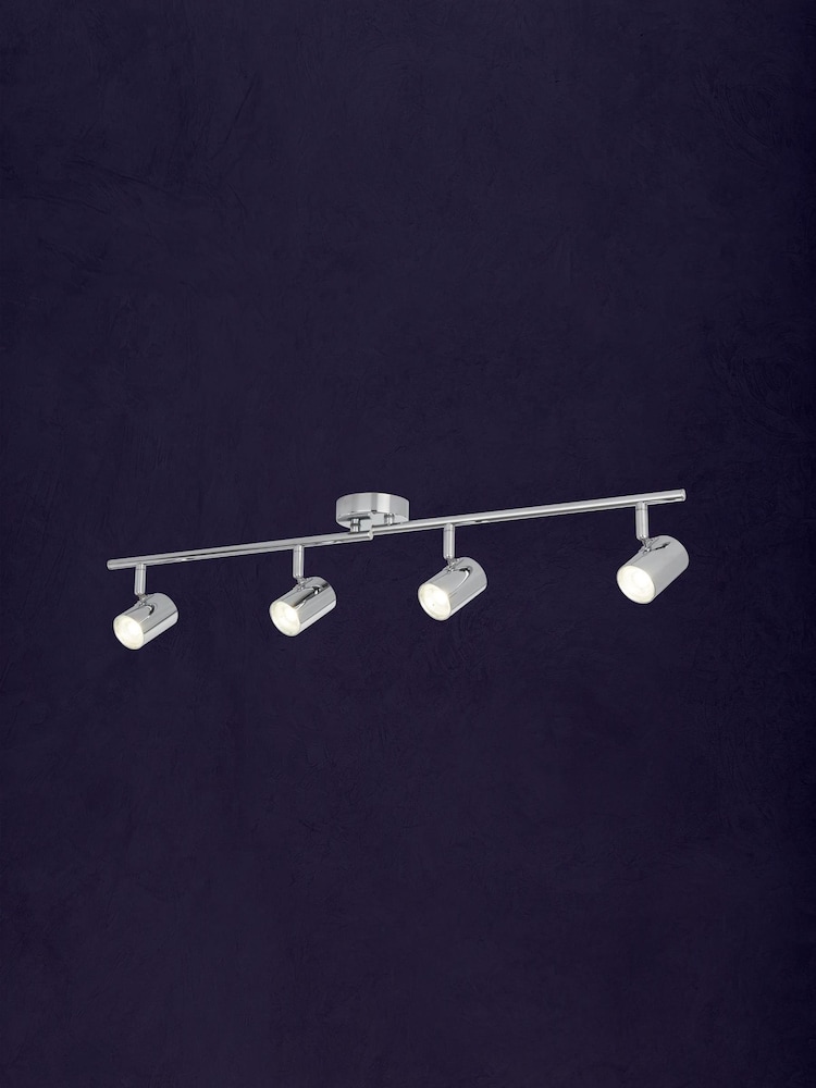 Searchlight Chrome Rollo 4 Light Bar Ceiling Light Pendant - Image 1 of 1