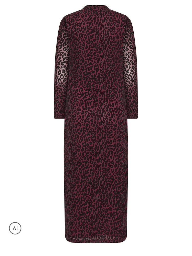 Long Tall Sally Red Flock High Neck Midaxi Dress - Image 6 of 6 Long Tall Sally Red Flock High Neck Midaxi Dress - Image 6 of 6
