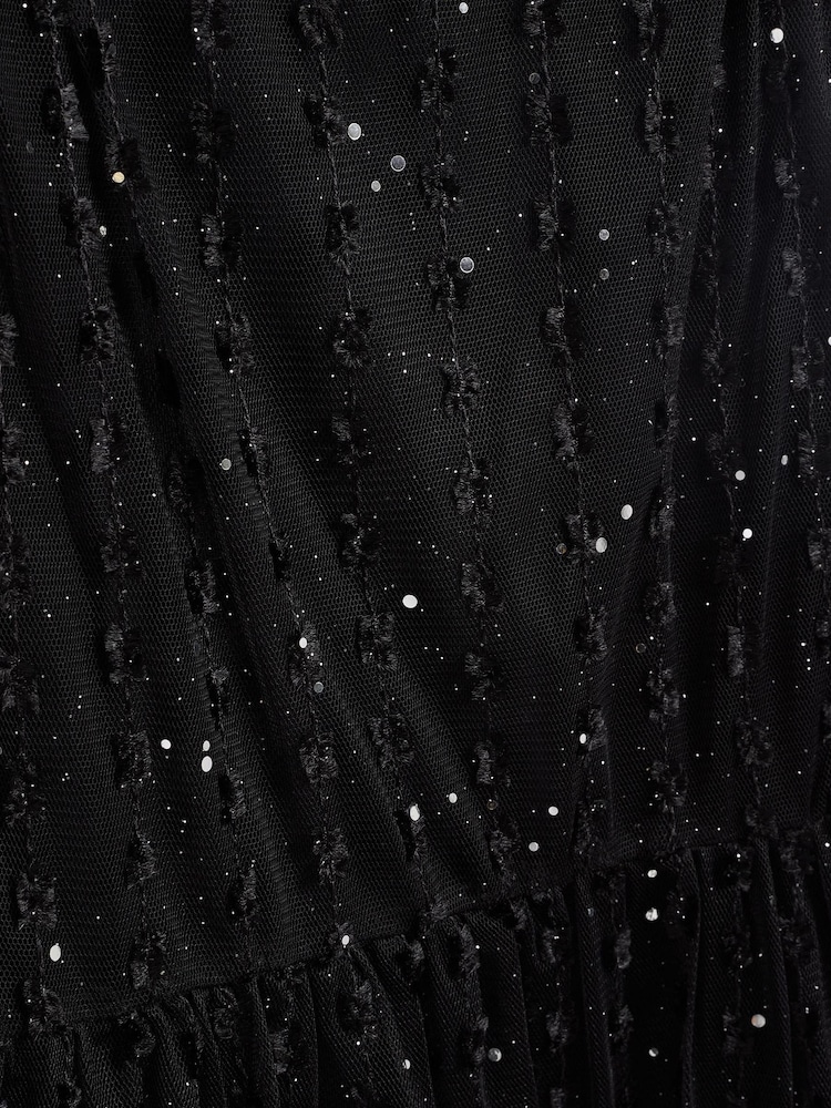 Schwarz - Kurzärmeliges, gestuftes Partykleid aus glitzerndem Netzstoff (3–16 J.) - Bild 8 von 8 Schwarz - Kurzärmeliges, gestuftes Partykleid aus glitzerndem Netzstoff (3–16 J.) - Bild 8 von 8