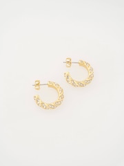 Ted Baker Gold Tone Toni: Crystal Twist Hoop Earrings - Image 1 of 7