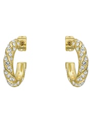 Ted Baker Gold Tone Toni: Crystal Twist Hoop Earrings - Image 4 of 7