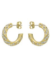 Ted Baker Gold Tone Toni: Crystal Twist Hoop Earrings - Image 5 of 7
