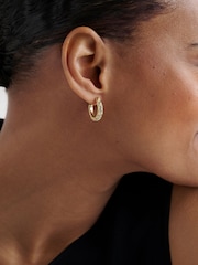 Ted Baker Gold Tone Toni: Crystal Twist Hoop Earrings - Image 6 of 7