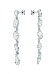 Cristal transparente tono plateado - Ted Baker Julianna: Pendientes largos de cadena con pedrería - Imagen 5 de 7