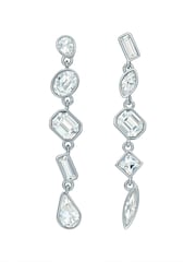 Cristal transparente tono plateado - Ted Baker Julianna: Pendientes largos de cadena con pedrería - Imagen 6 de 7