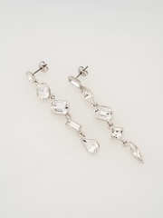 Cristal transparente tono plateado - Ted Baker Julianna: Pendientes largos de cadena con pedrería - Imagen 7 de 7
