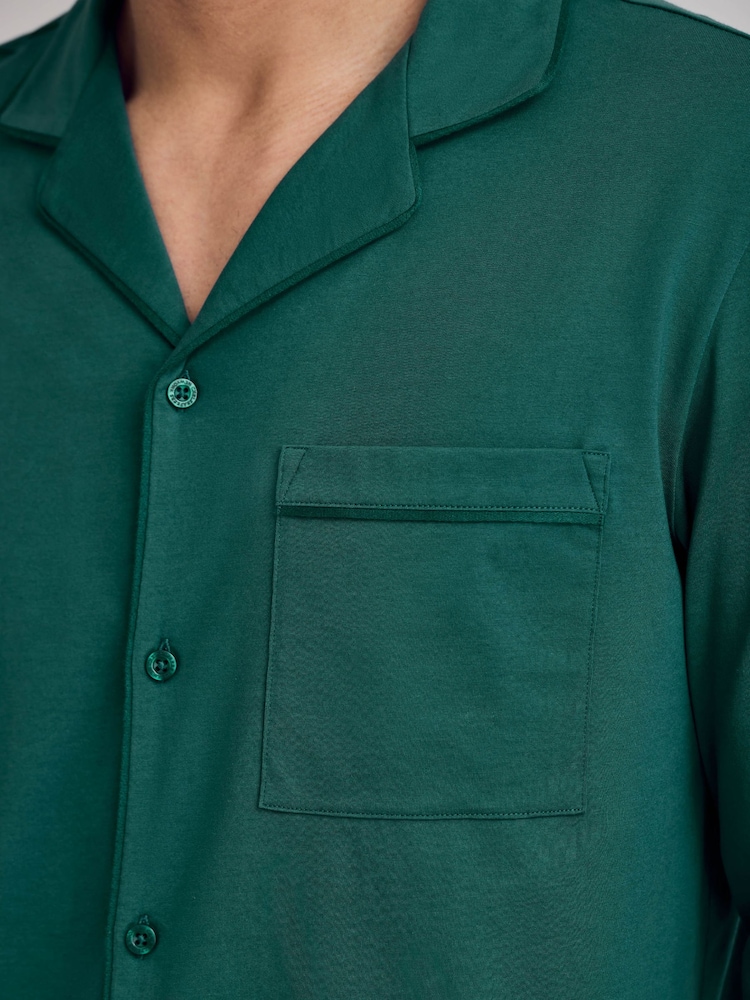 Chelsea Peers Green Cotton Button Up Long Pyjama Set - Image 5 of 5 Chelsea Peers Green Cotton Button Up Long Pyjama Set - Image 5 of 5