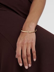 Ted Baker Plain Metal Gold Tone Chrishell: Logo Slim Bangle Bracelet - Image 1 of 7